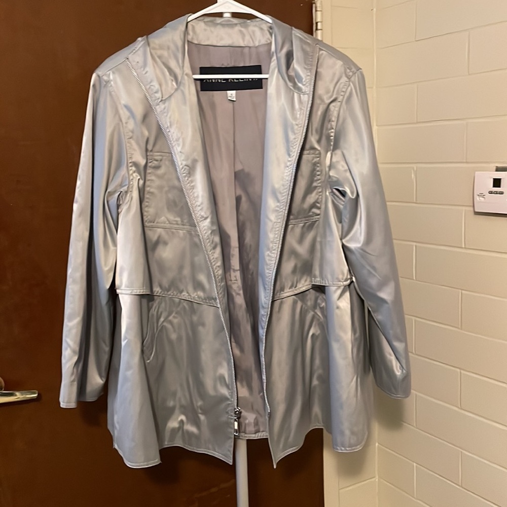 Ann Klein rain coat with hood-  Small size- medium